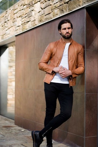 Veste cuir agneau tan - d'agneau,