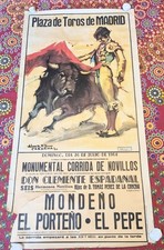 GRANDE. AFFICHE ORIGINALE CORRIDA  à MADRID  1964 / en couleur / TAUROMACHIE