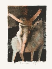 André PEDOUSSAUT Les cavaliers I 1975 lithographie signée