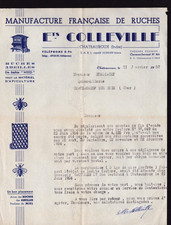 CHATEAUROUX (36) RUCHES , CIRE d'ABEILLES / APICULTURE "Ets COLLEVILLE" en 1957