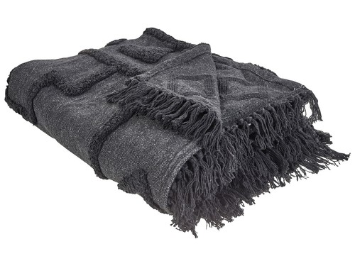 Couverture boho coton motif - couverture, en