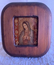 Ancien Tableau Miniature « Peint  à La Main » et son verre soufflé