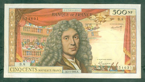 Rare billet 500nf - rare, moliÈre