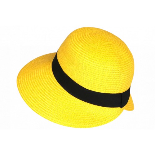 Chapeau paille femme jaune - chapeau,