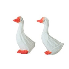 Statue oie en résine blanche