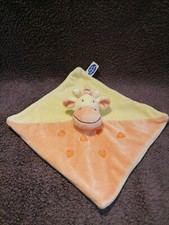 doudou plat girafe jaune orange Mots d'enfants  Etat neuf