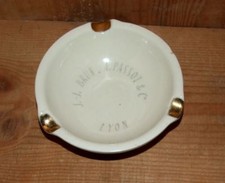 Cendrier Vide poche publicitaire ancien JJ BRUN A PASSOT & Cie Lyon Porcelac