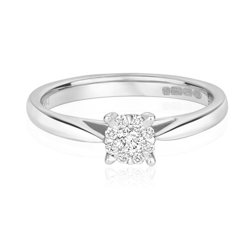 Bague solitaire blanc - or,