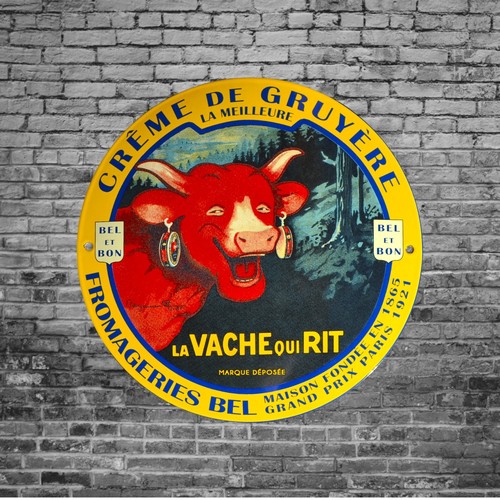Plaque émaillée vache - plaque,