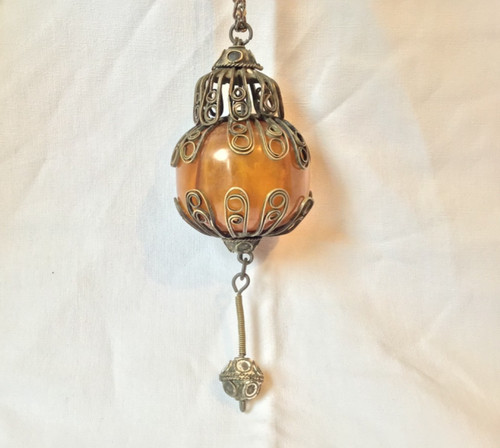 Collier sautoir boule ambre - collier,