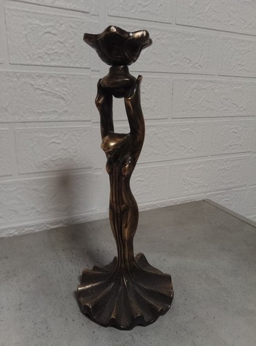 Ancien pied lampe bronze - de,