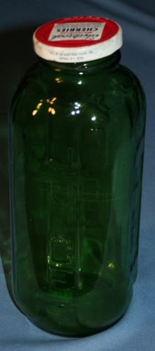 Vtg green glass water juice - water,