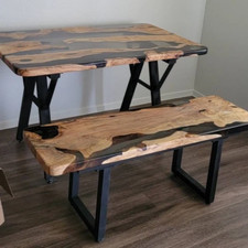 Table basse de salle à manger de luxe en résine époxy transparente Craystal d...