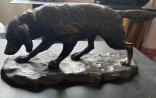STATUETTE DE BRONZE Fin XIX - SETTER À L'AFFUT CHIEN DE CHASSE cadeau Fête