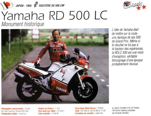 Fiche moto yamaha 500 - fiche, :