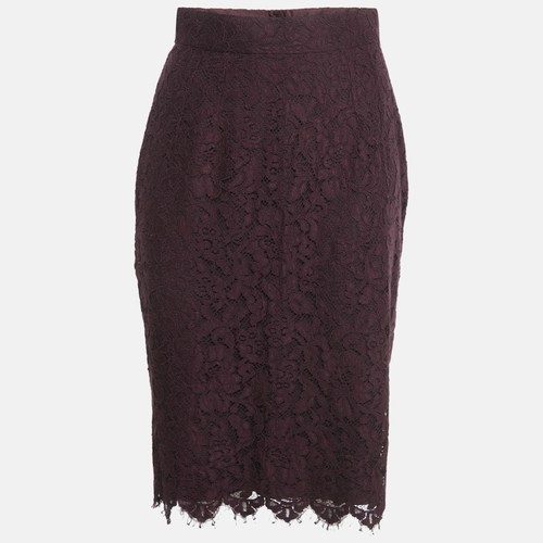 Dolce gabbana plum lace midi - lace,