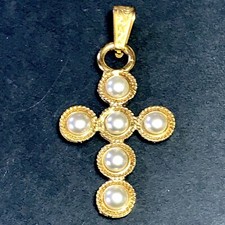 Superbe CROIX PENDENTIF Jacky De G PARIS style CHRISTIAN LACROIX COUTURE VINTAGE