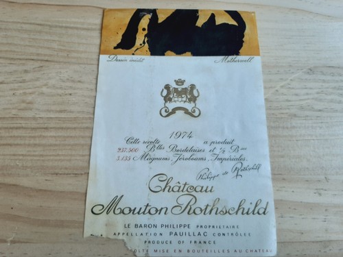 étiquette vin chateau mouton - vin,