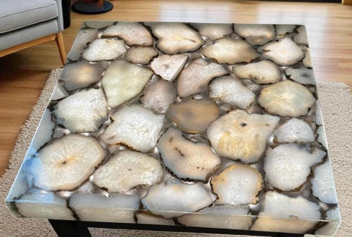 Table basse dalle agate - table,
