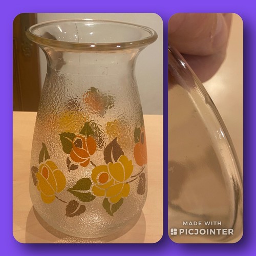 Vase vintage fleurs orange - vase,