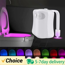 Veilleuse LED Avec Détecteur De Mouvement Pour Toilettes, 8 Couleurs, Lampe RVB