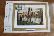feuillet CEF 1977 premier 1er jour PEINTRE JEAN BAPTISTE COROT PONT MANTES 393