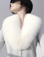 Fourrure Écharpe Shadowfuchs Étole Col Filets Manteau Cou Bijoux Hiver Blanc