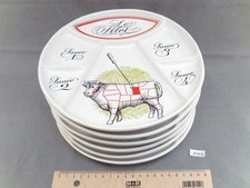 Lot de 6 assiettes à fondue en porcelaine d'Auteuil Paris (DD47)