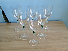 6 verres a eau en cristal d'arques modèle Venise émeraude