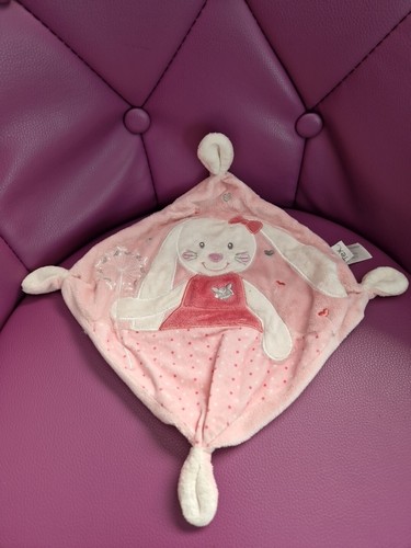 Doudou plat rose blanc - , motif
