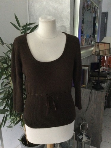 Pull taille l marron - pull,