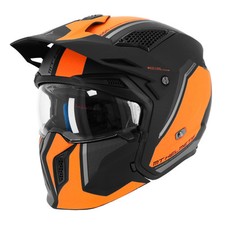 CASQUE TRIAL MT STREETFIGHTER SV TWIN C4 NOIR MAT-ORANGE FLUO  M  SIMPLE ECRAN