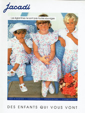 publicité Advertising  1122  1992   vetements enfants Jacadi les églantines