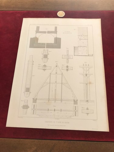 Gravure ancienne architecte - ancienne,