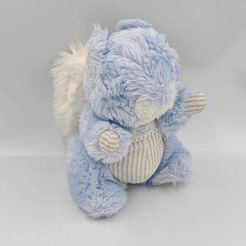 Doudou écureuil bleu blanc