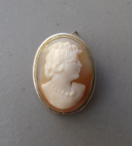 Ancien broche pendentif camée - pendentif,