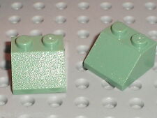 2 x LEGO SandGreen Slope Brick