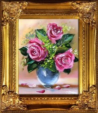 Rose peinture l huile - -, l'huile