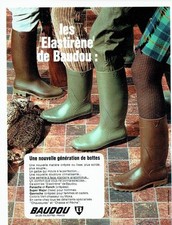 Publicité Advertising 067  1970  les bottes chasse & peche Baudou élastirène