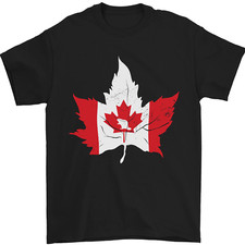 T-Shirt Pour Homme Drapeau Feuille D'Érable Canadienne Canada Castor 100% Coton