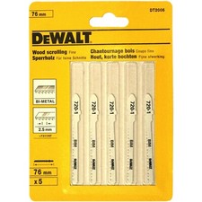 5 Lames De Scie Sauteuse Bi-Métal T Shank Dewalt Pour Bois