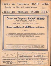 Bon de Liquidation: Téléphones PICART LEBAS  (O)
