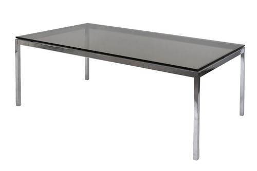 Table basse acier chromé - basse, en