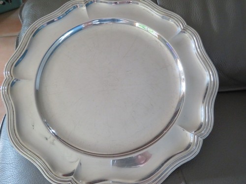 Ancien plat rond métal - rond,
