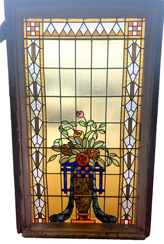 Panneau vitrail art déco - en,