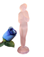 Antique Czech Neodymium Alexandrite Glass Figure Curt Schlevogt Ingrid Art Deco