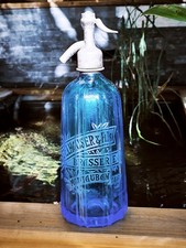 Magnifique siphon syphon seltz sifon pyramidal turquoise foncé 