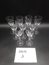 9 verres a vin blanc en cristal Daum France modèle SULLY signé H 16,5 CM