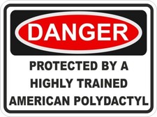 Américain Polydactyl Chat Danger Autocollant / Haut Résolution Vinyle Étanche