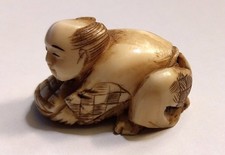 Netsuké - Personnage accroupi
